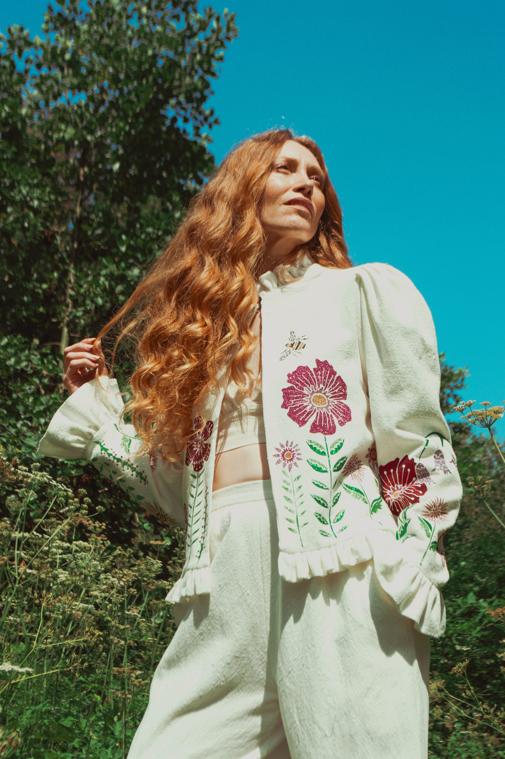 Nova Jacket with Midsummer Meadow Appliqué