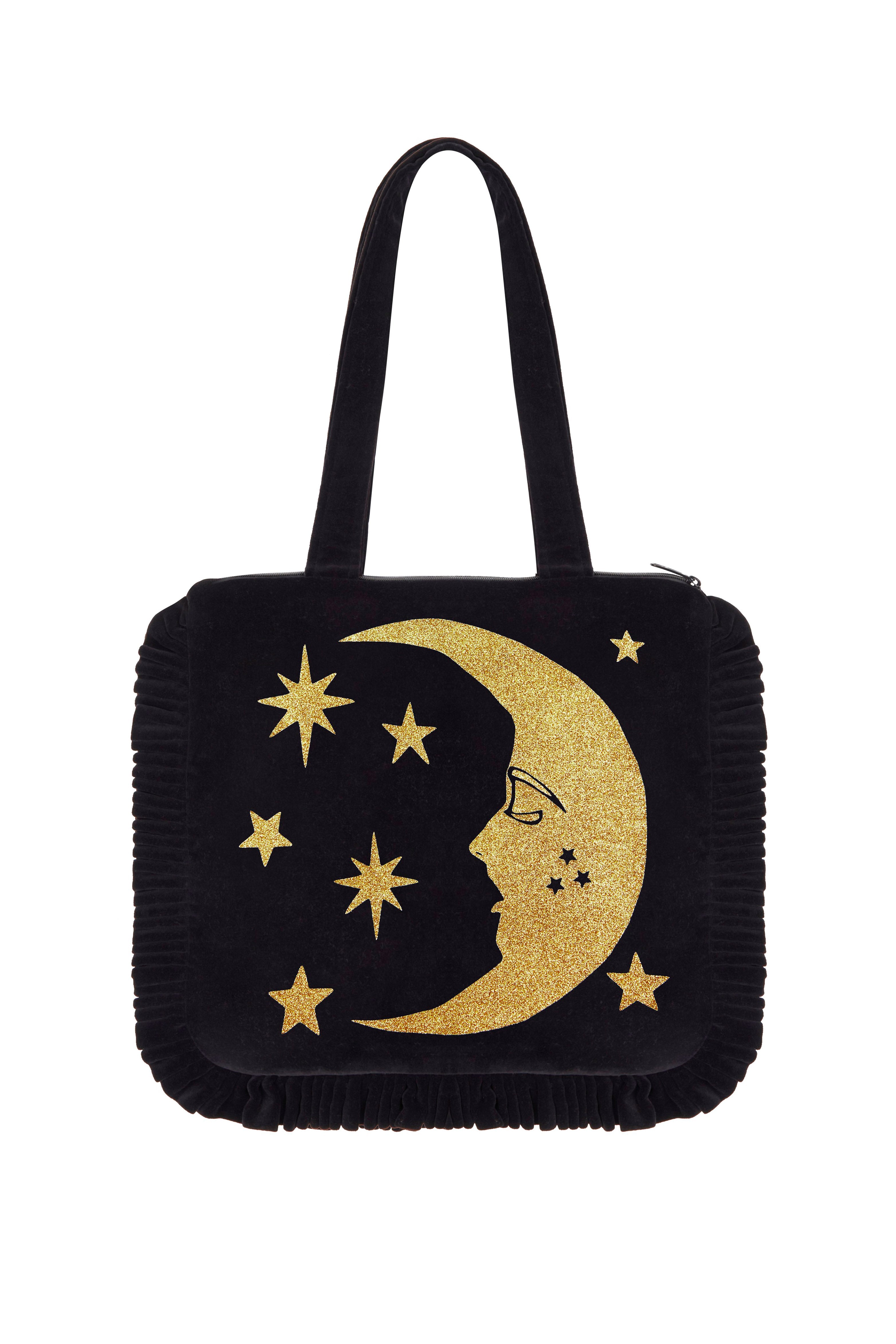 Gold Luna Velvet Bag