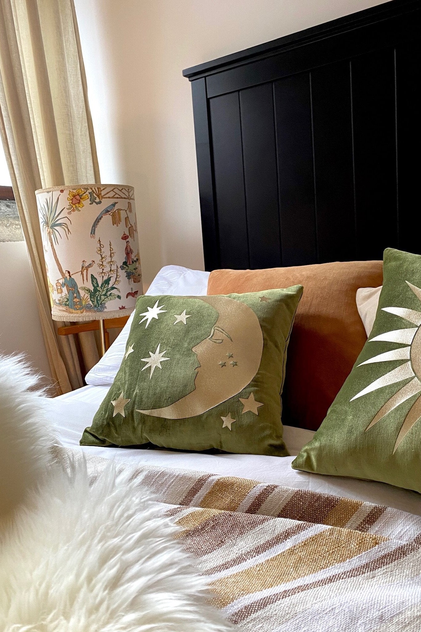 Moss Velvet Luna Cushion Cover