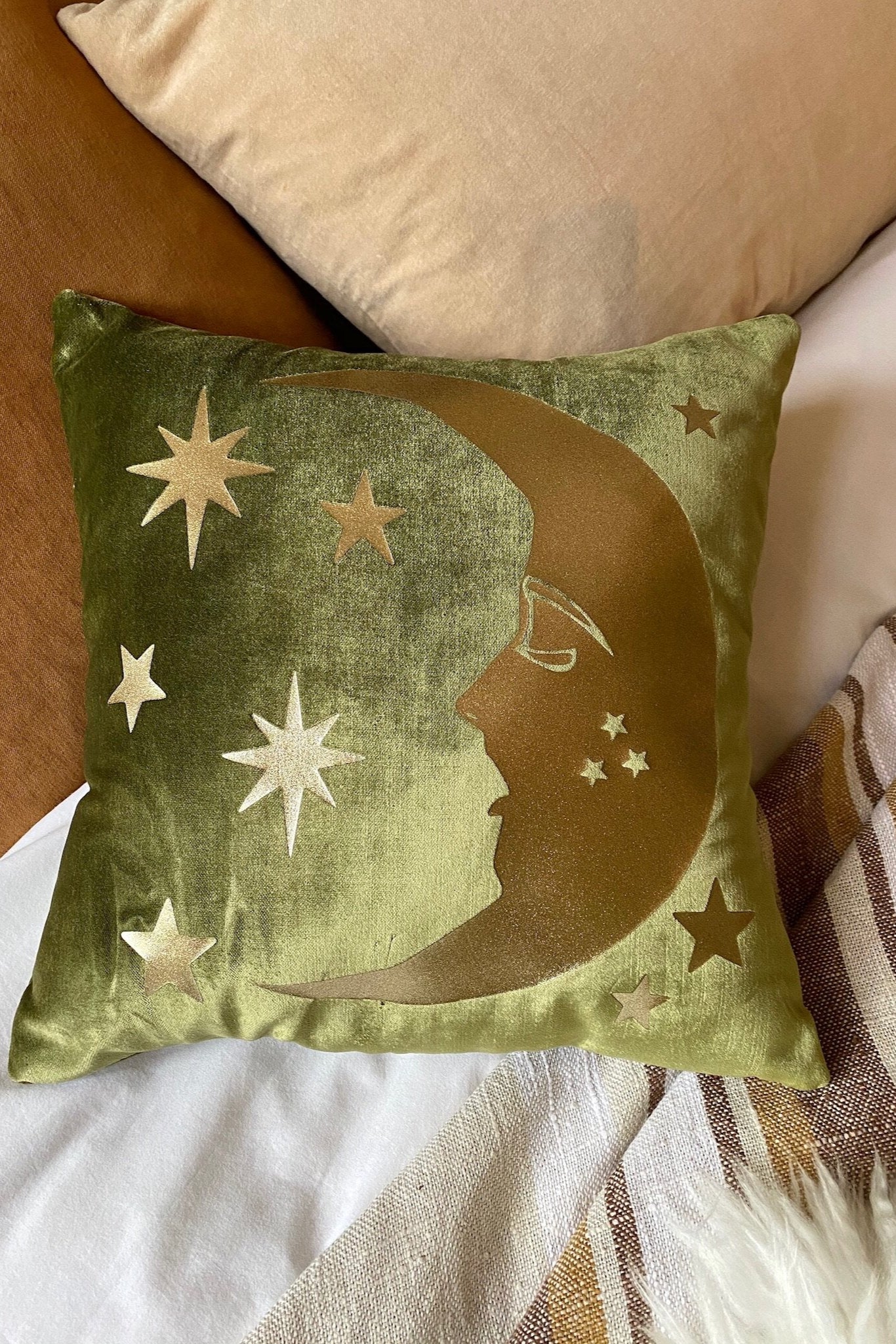 Moss Velvet Luna Cushion Cover