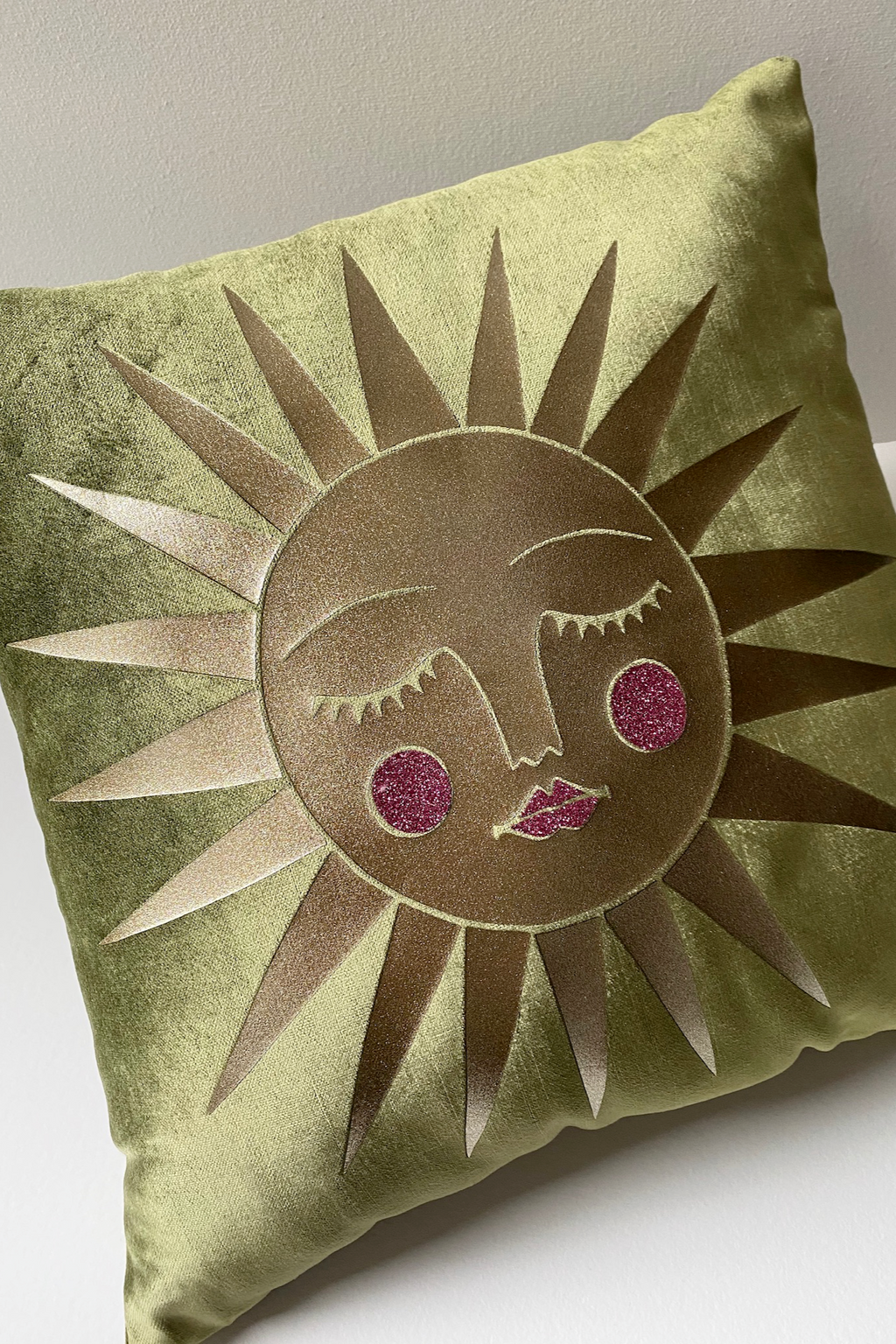 Moss Velvet Asteria Cushion Cover
