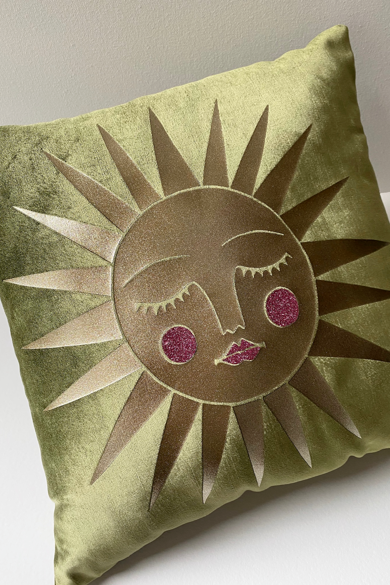 Moss Velvet Asteria Cushion Cover