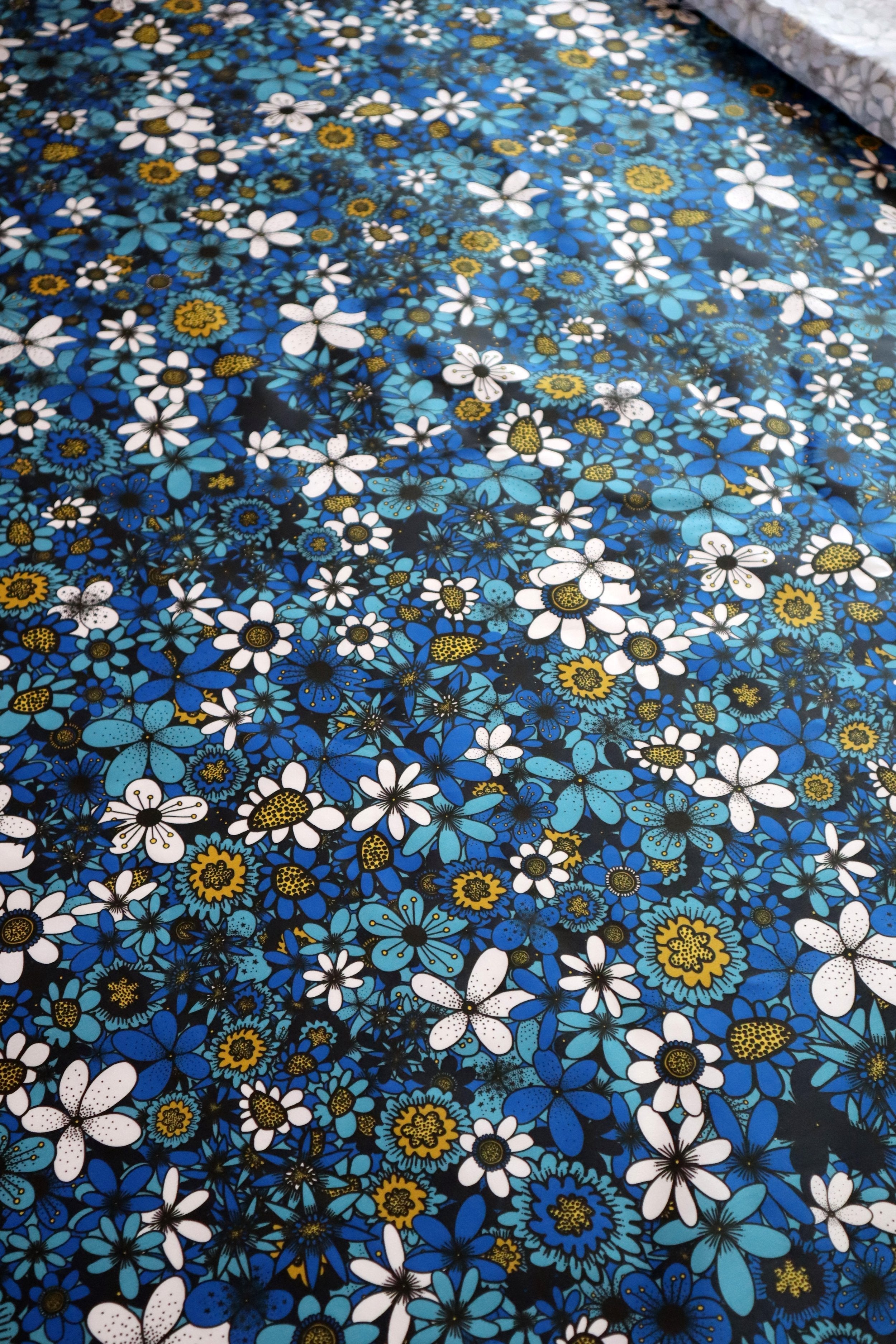 Sunday Morning Blue 100% Organic Cotton Sateen (per meter)