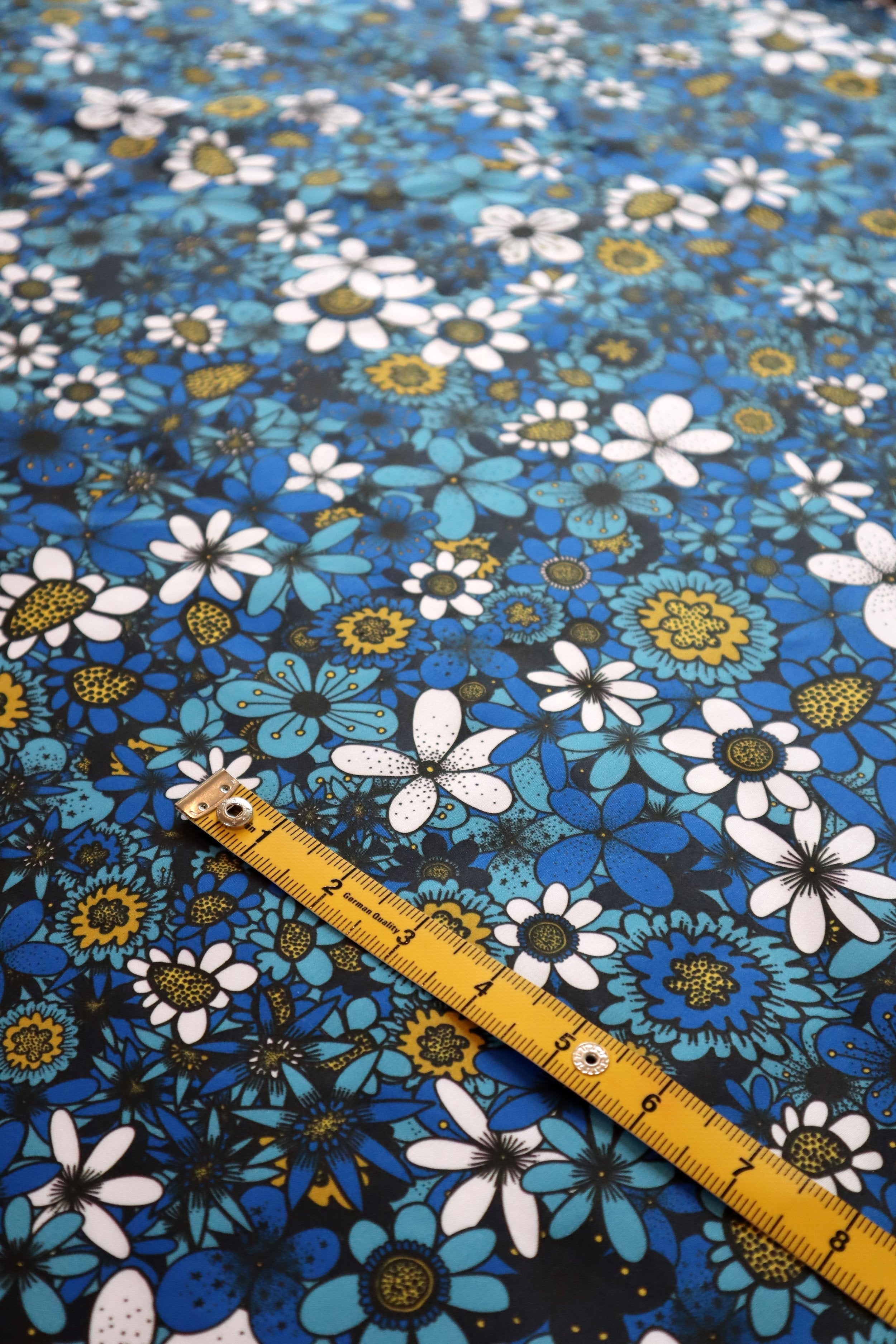 Sunday Morning Blue 100% Organic Cotton Sateen (per meter)