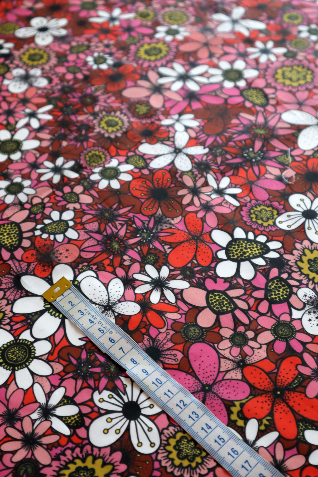 Sunday Morning Pink/Red 100% Organic Cotton Sateen (per meter)
