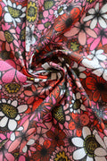 Sunday Morning Pink/Red 100% Organic Cotton Sateen (per meter)