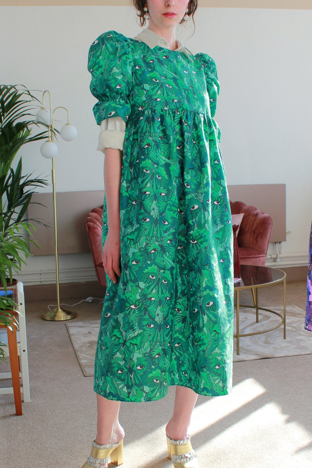 Erté (Long) in Teal Butterflies
