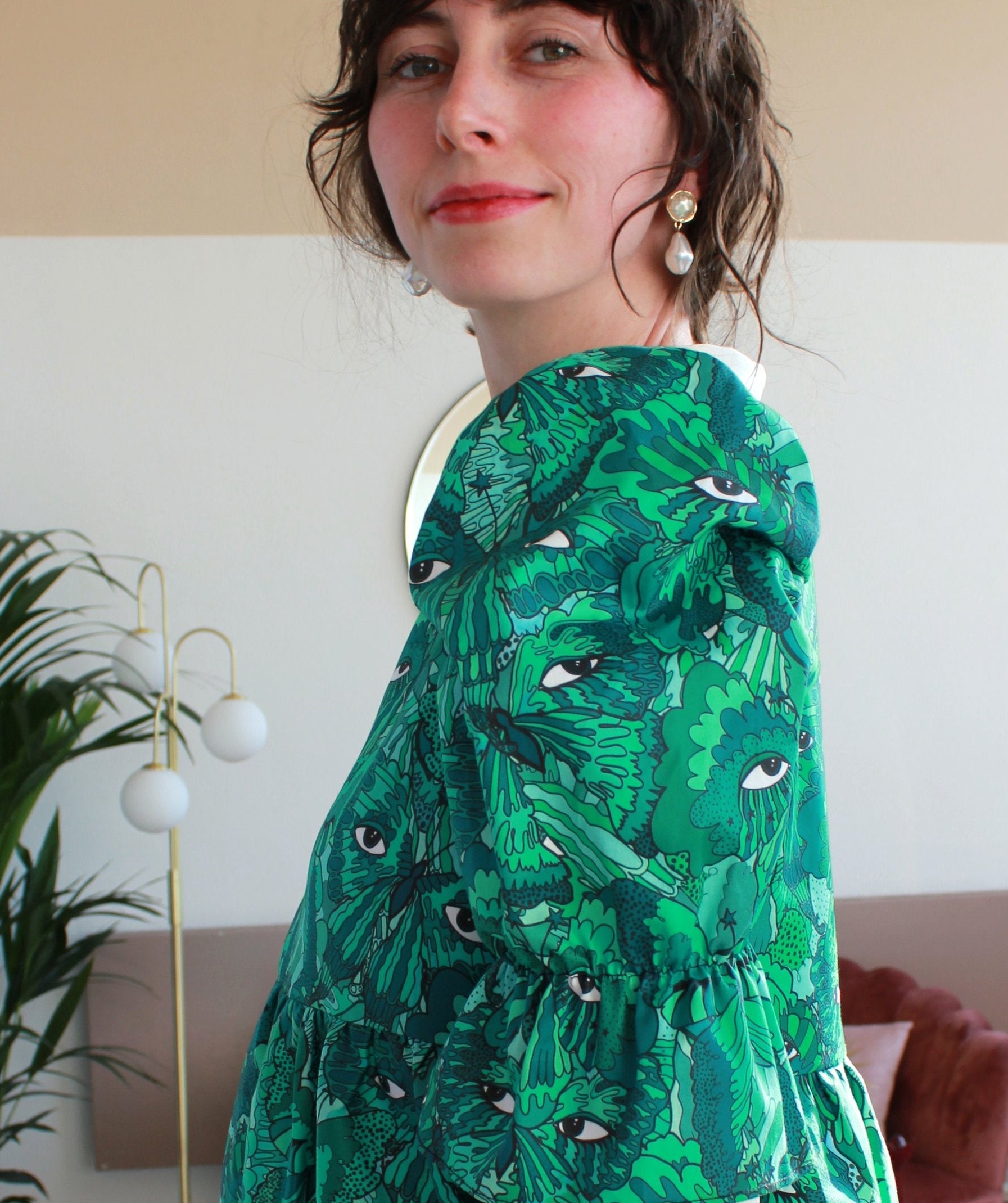 Erté (Long) in Teal Butterflies