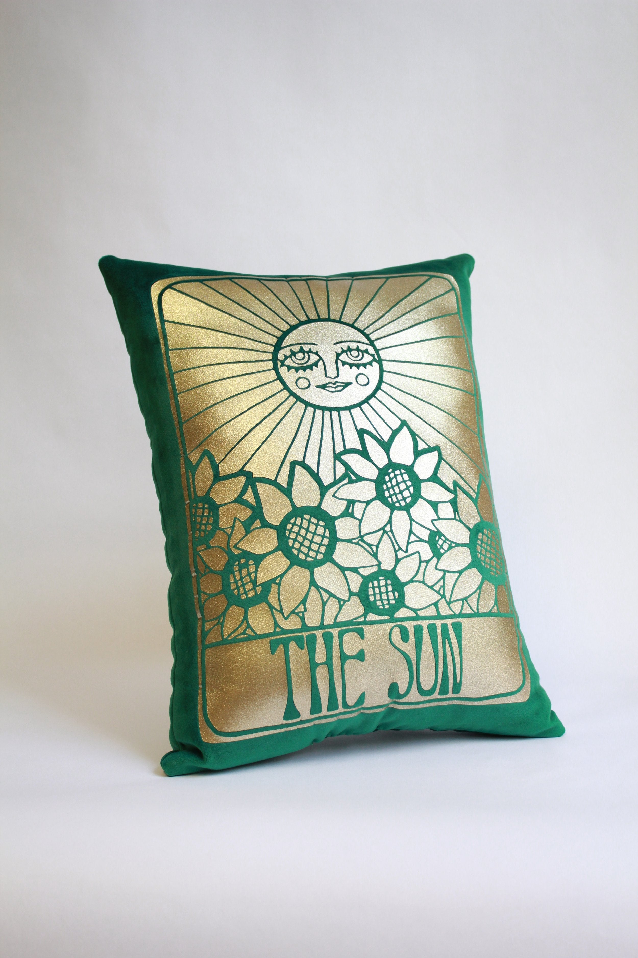 Emerald Velvet 'The Sun' Cushion