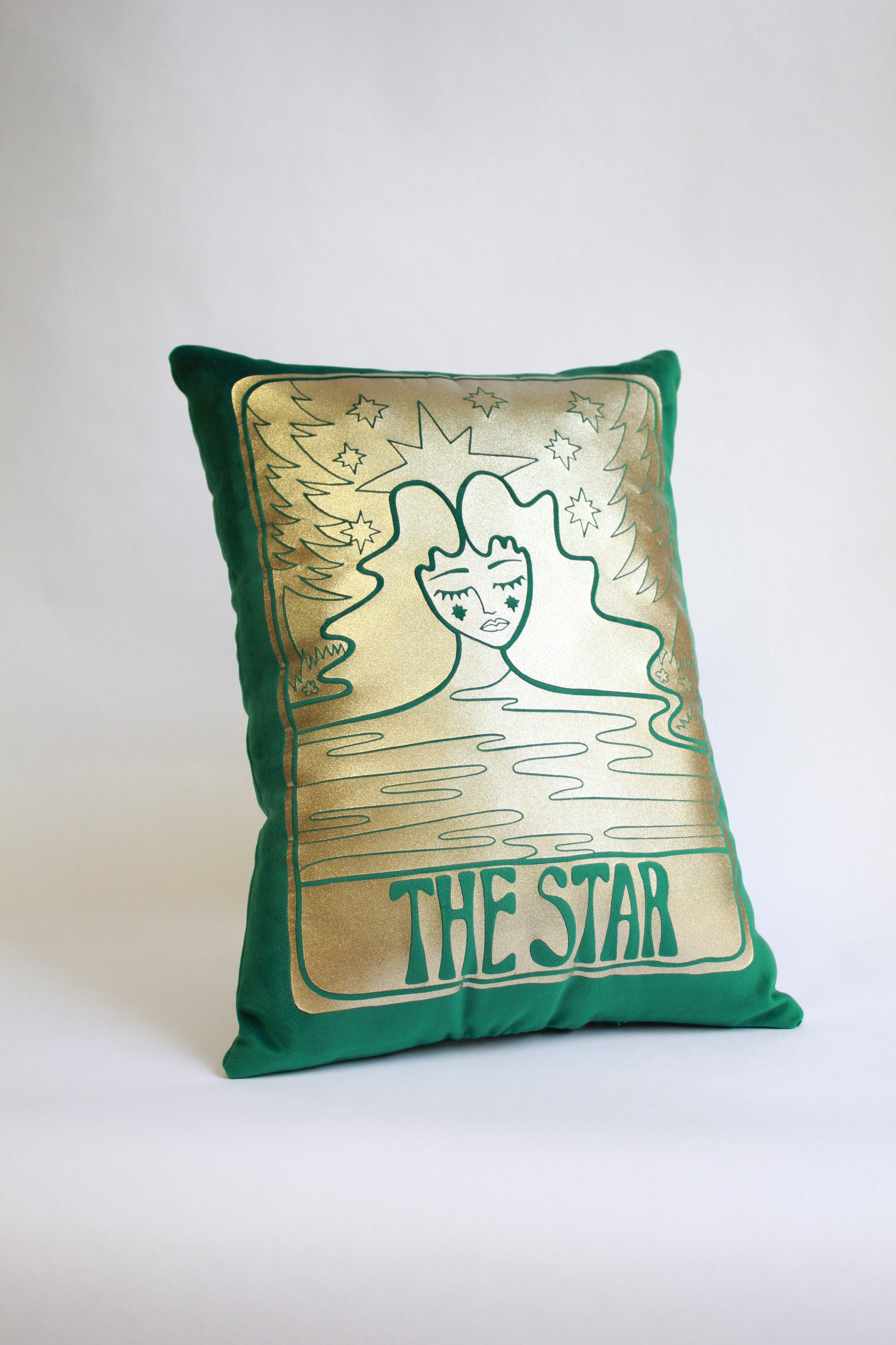 Emerald Velvet 'The Star' Cushion