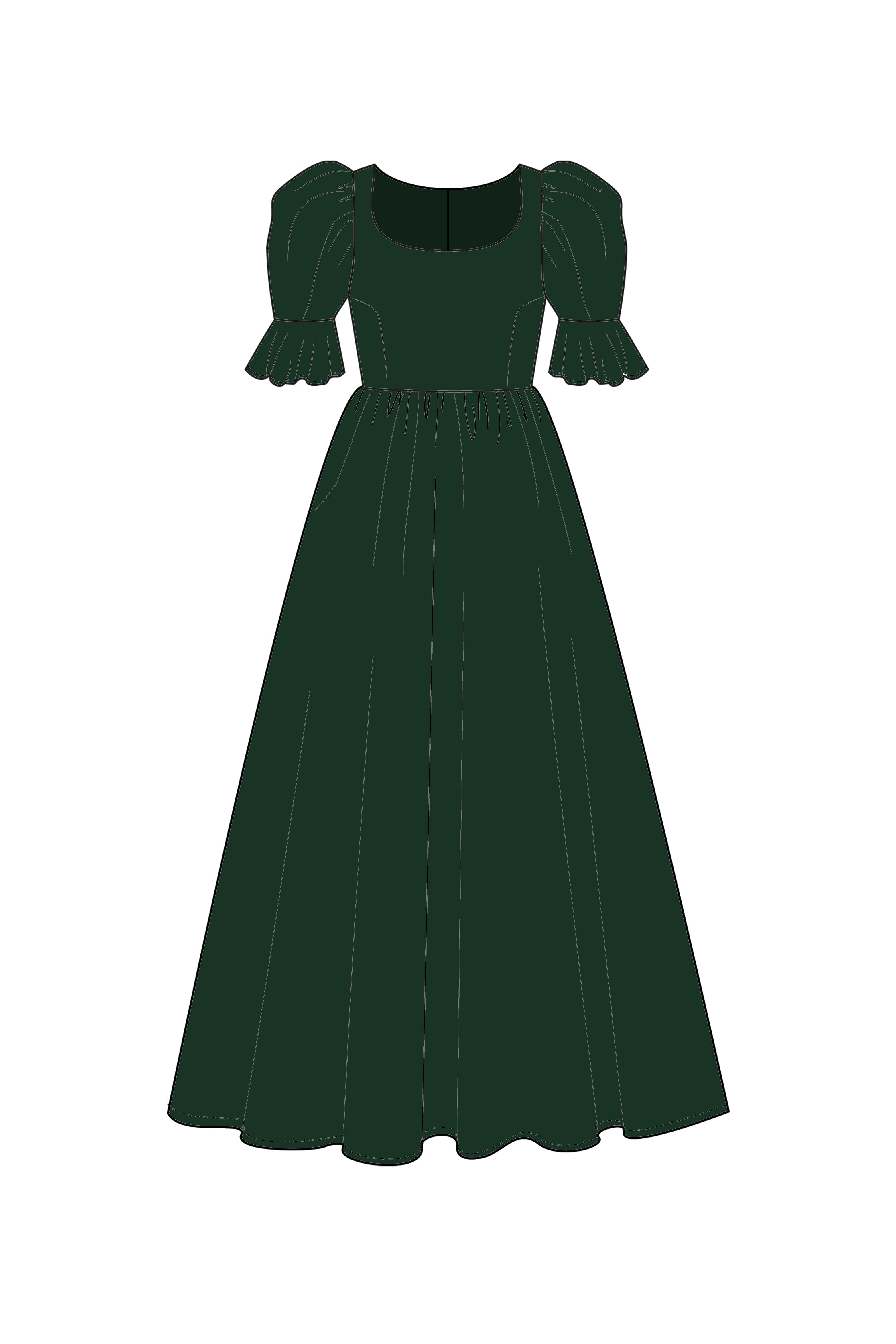 Margot (long) in Forest Velvet