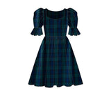 Margot (short) in Emerald & Navy Tartan