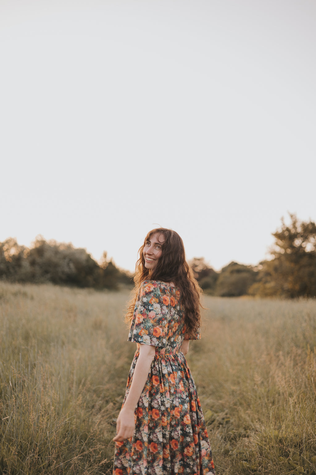 Studio Sale: Morwenna in Painted Roses - Size C - Photo Shoot Sample
