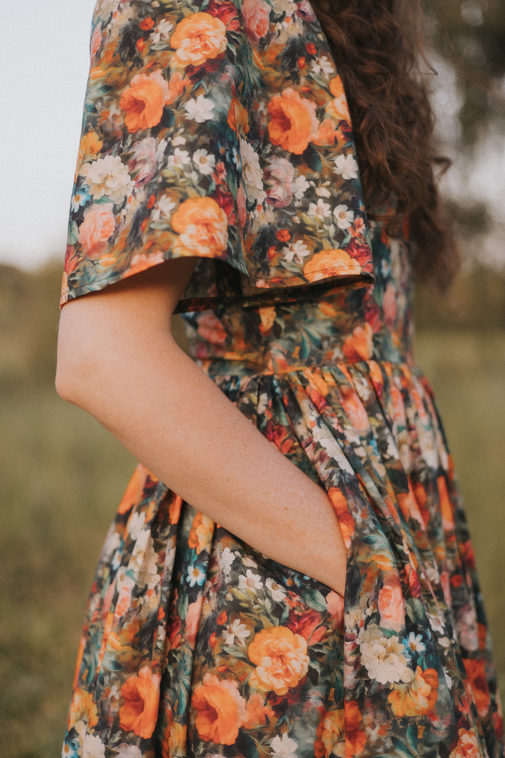 Studio Sale: Morwenna in Painted Roses - Size C - Photo Shoot Sample