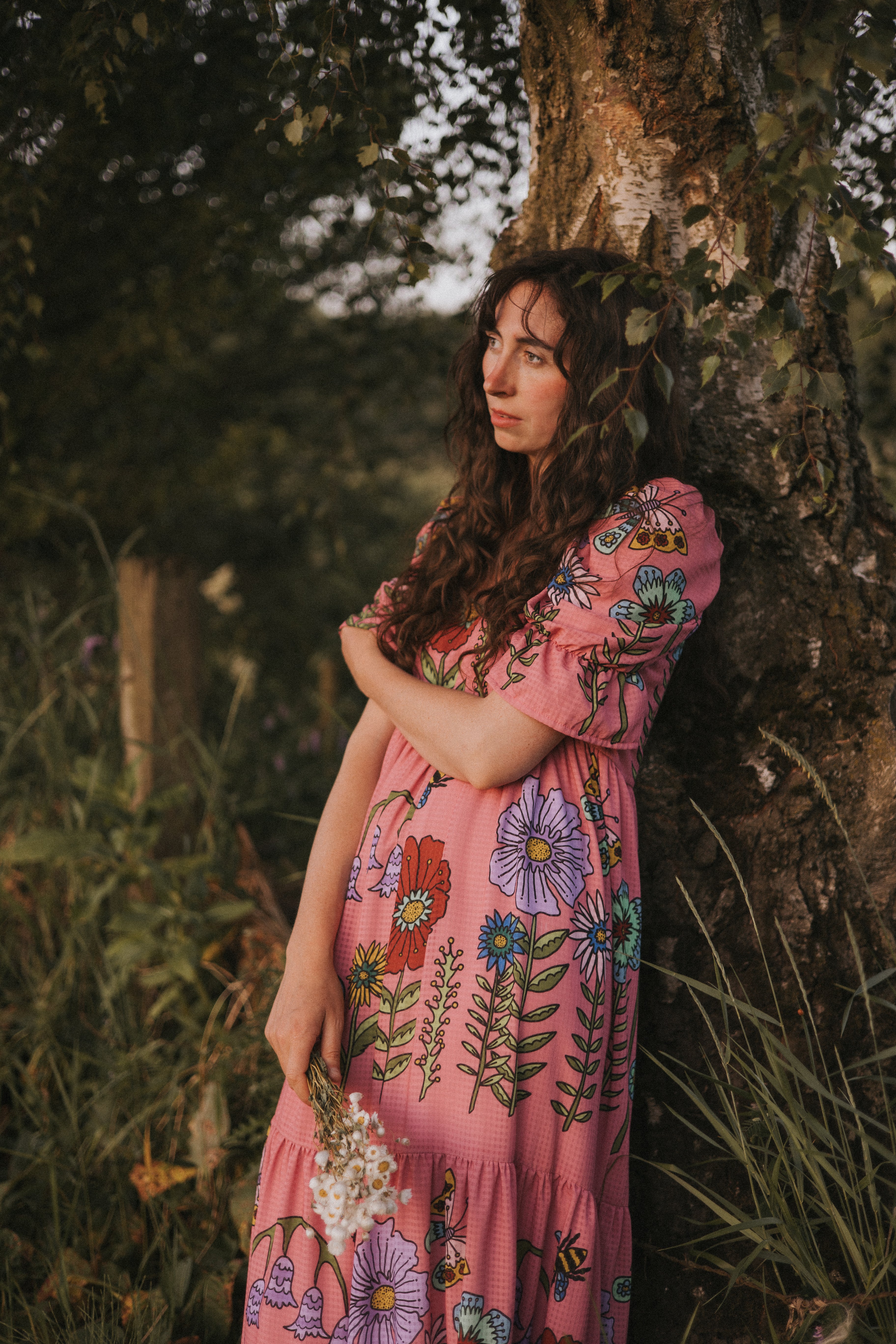 Studio Sale: Zelda in Pink Midsummer Meadow (Deadstock Seersucker) - Size C - Photo Shoot Sample