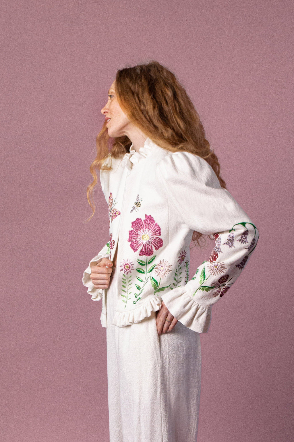 Nova Jacket with Midsummer Meadow Appliqué