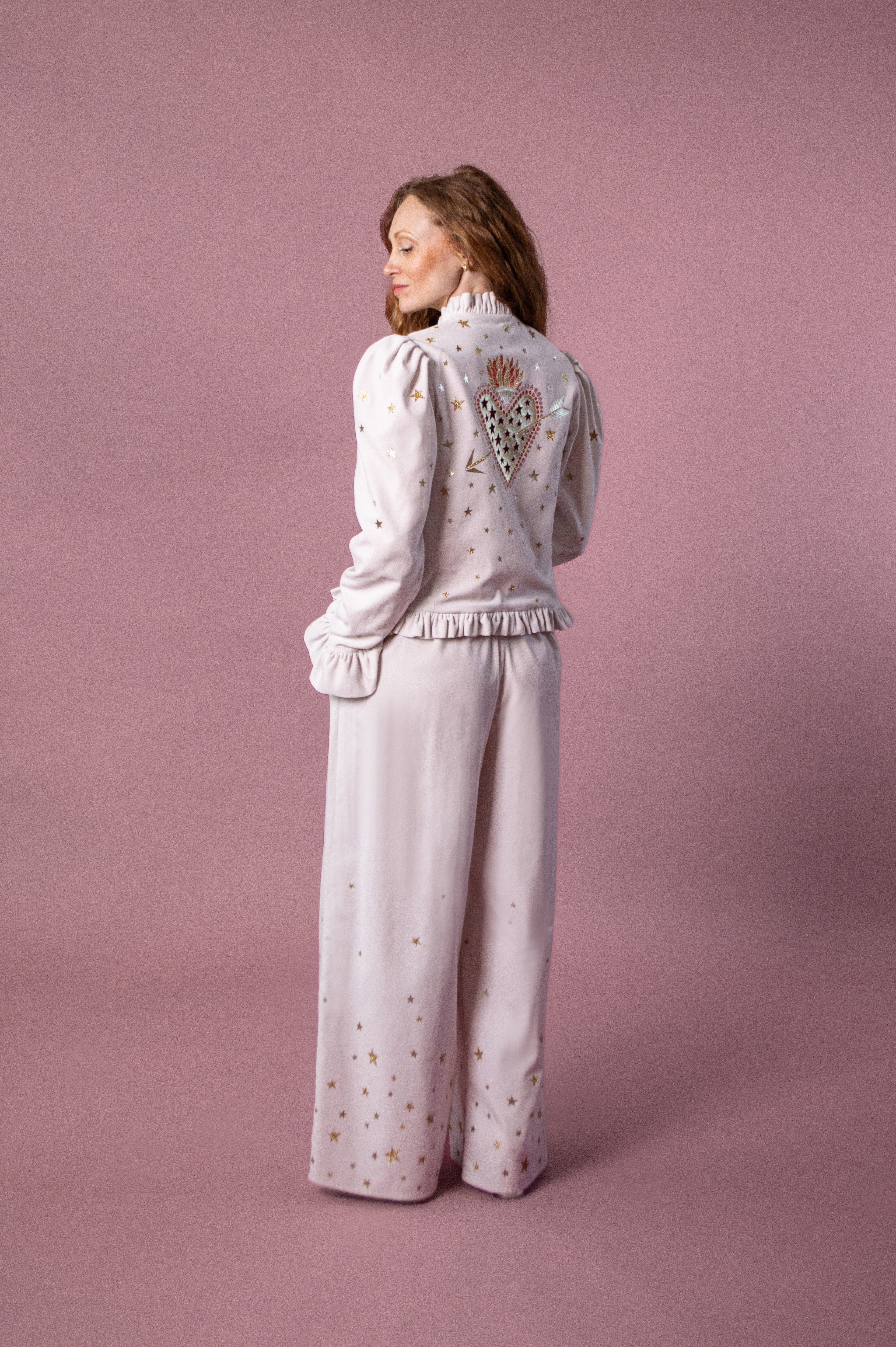 Soleil Trousers with Cascading Stars Appliqué