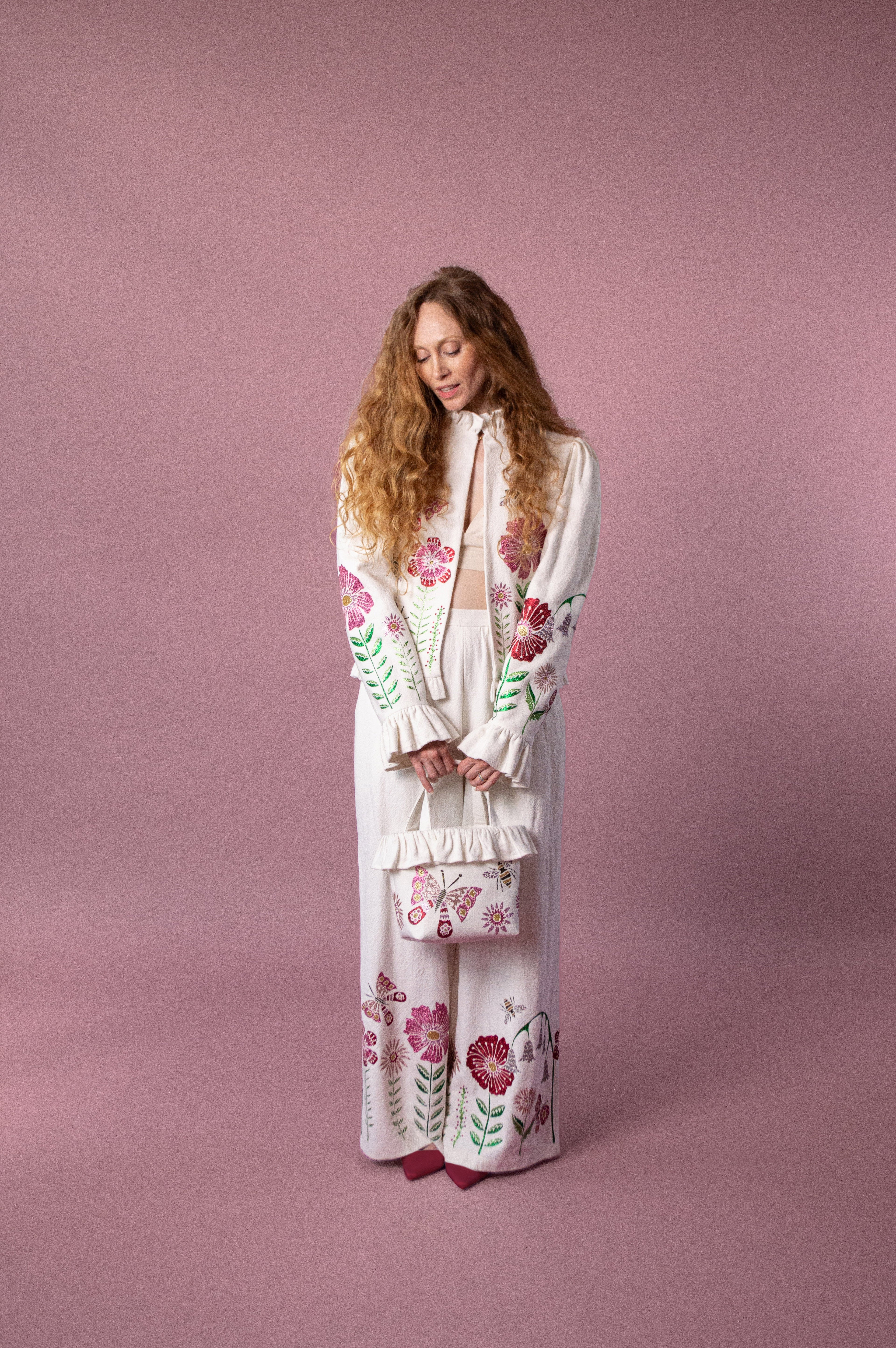 Soleil Trousers with Midsummer Meadow Appliqué