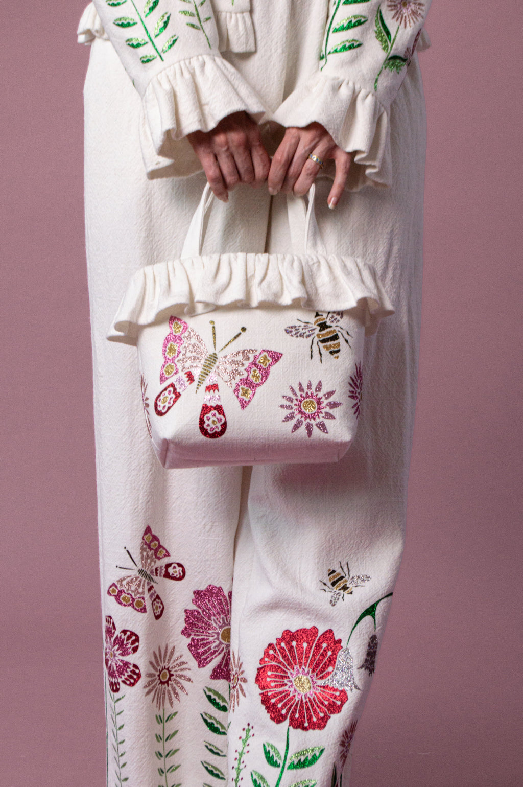 Soleil Trousers with Midsummer Meadow Appliqué