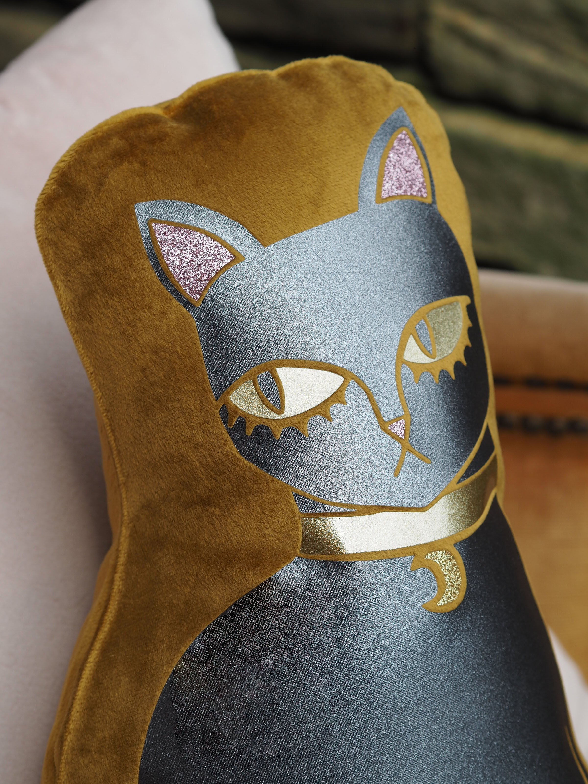 Velvet Feline Cushion