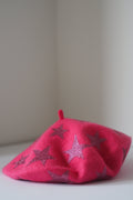 Starlet Beret - Pink Stars on Pink Beret