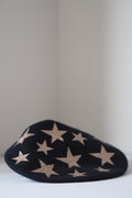 Starlet Beret - Rose Gold Stars on Black Beret