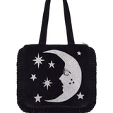 Silver Luna Velvet Bag