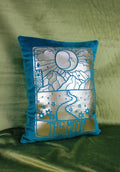 Teal Velvet 'The Moon' Cushion