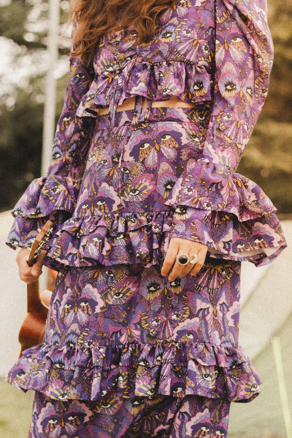 Delilah & Esmerelda Co-Ord in Violet Butterfly