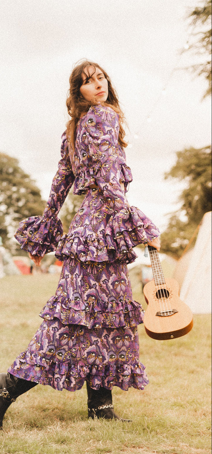 Delilah & Esmerelda Co-Ord in Violet Butterfly